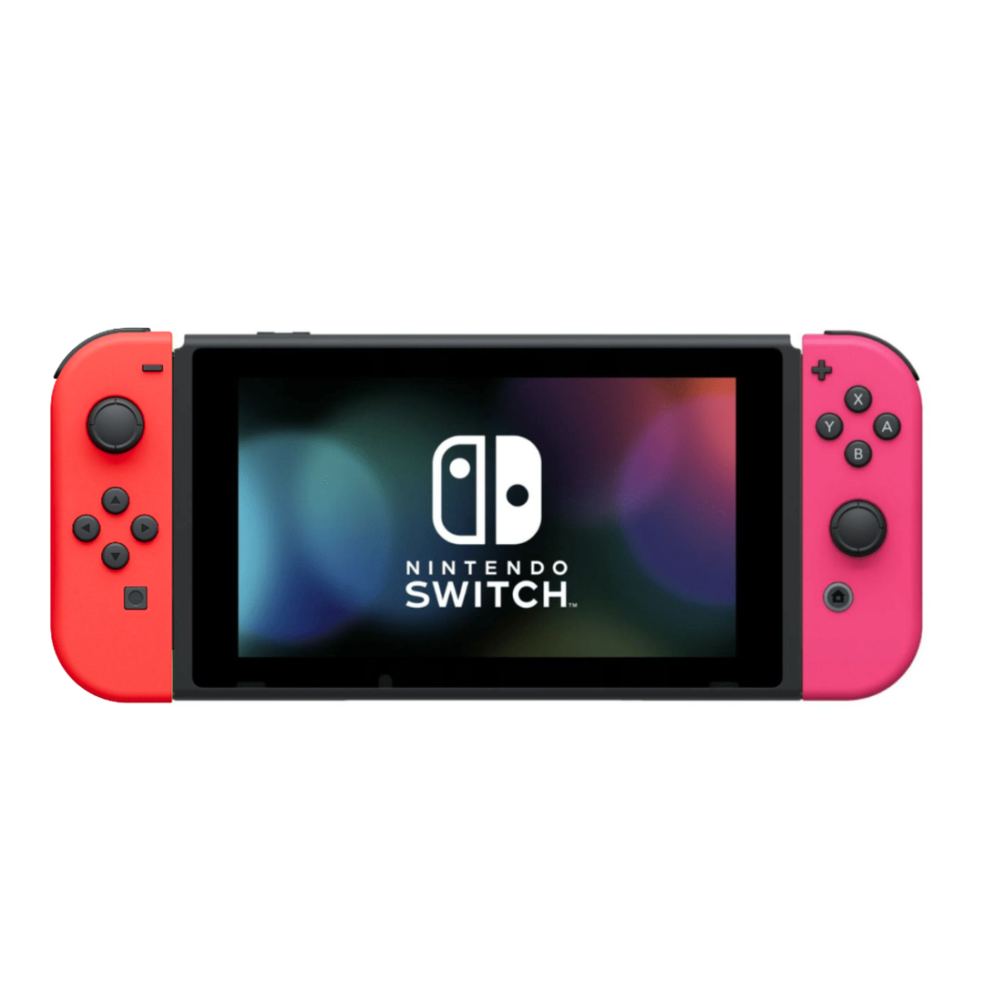 Nintendo Switch - V2 with Red and Pink Joy-Con HAC-001(-01) (No Dock) (Pre-owned)