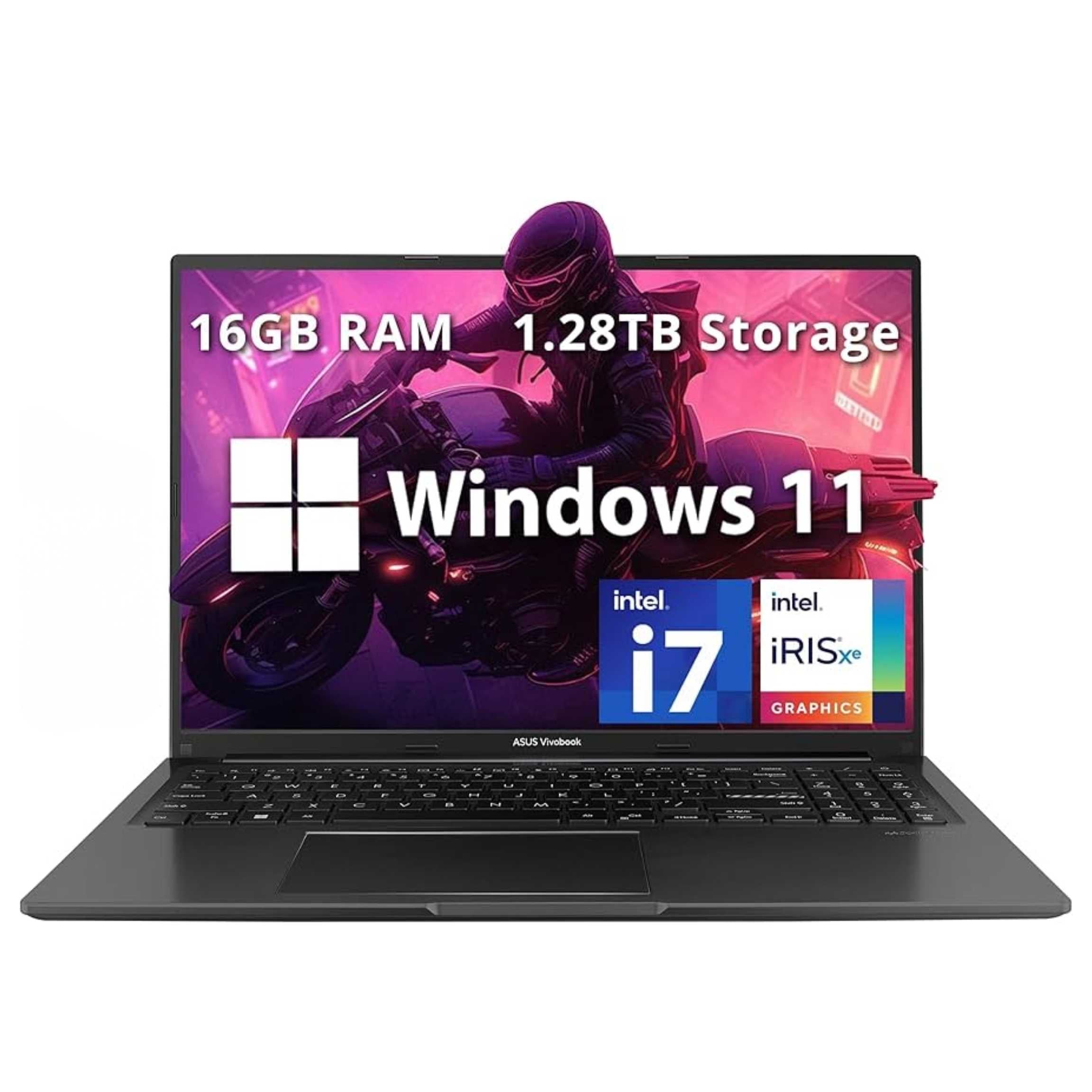 ASUS - Vivobook 16" WUXGA Laptop - Intel i7-1355U - 16GB RAM - 512GB SSD - Win 11 - Black (New)