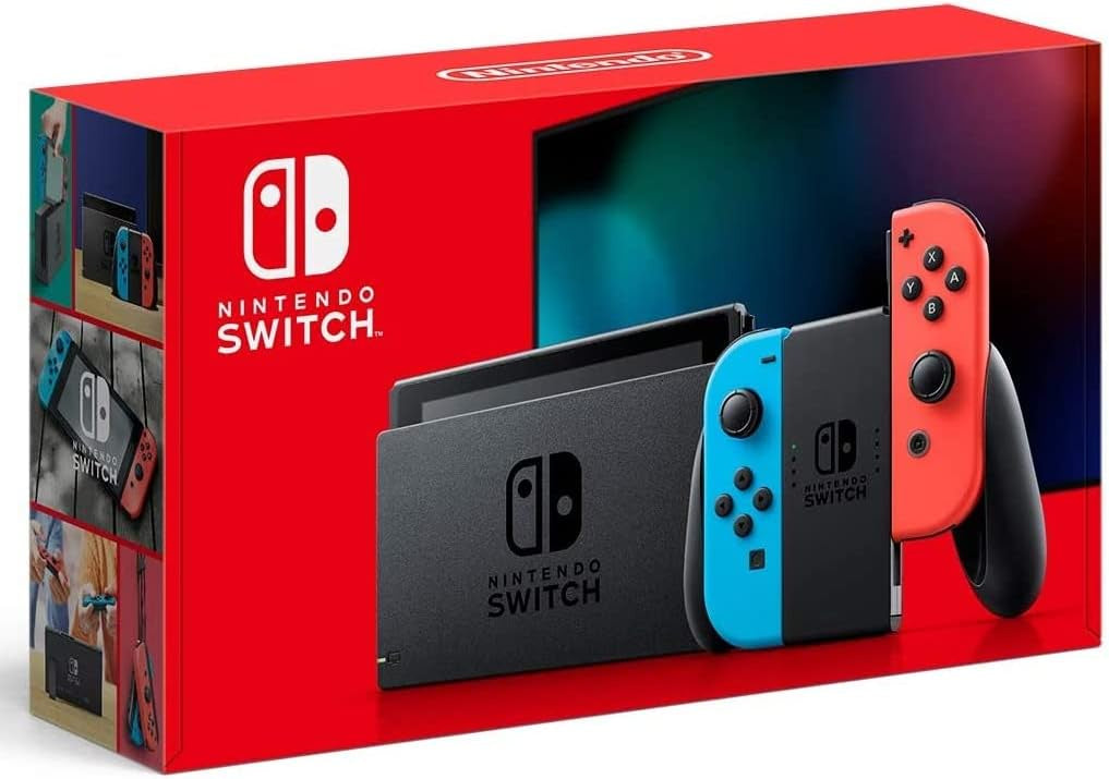Nintendo Switch - V2 with Neon Blue and Neon Red Joy-Con HAC-001(-01) US Version (Brand New)