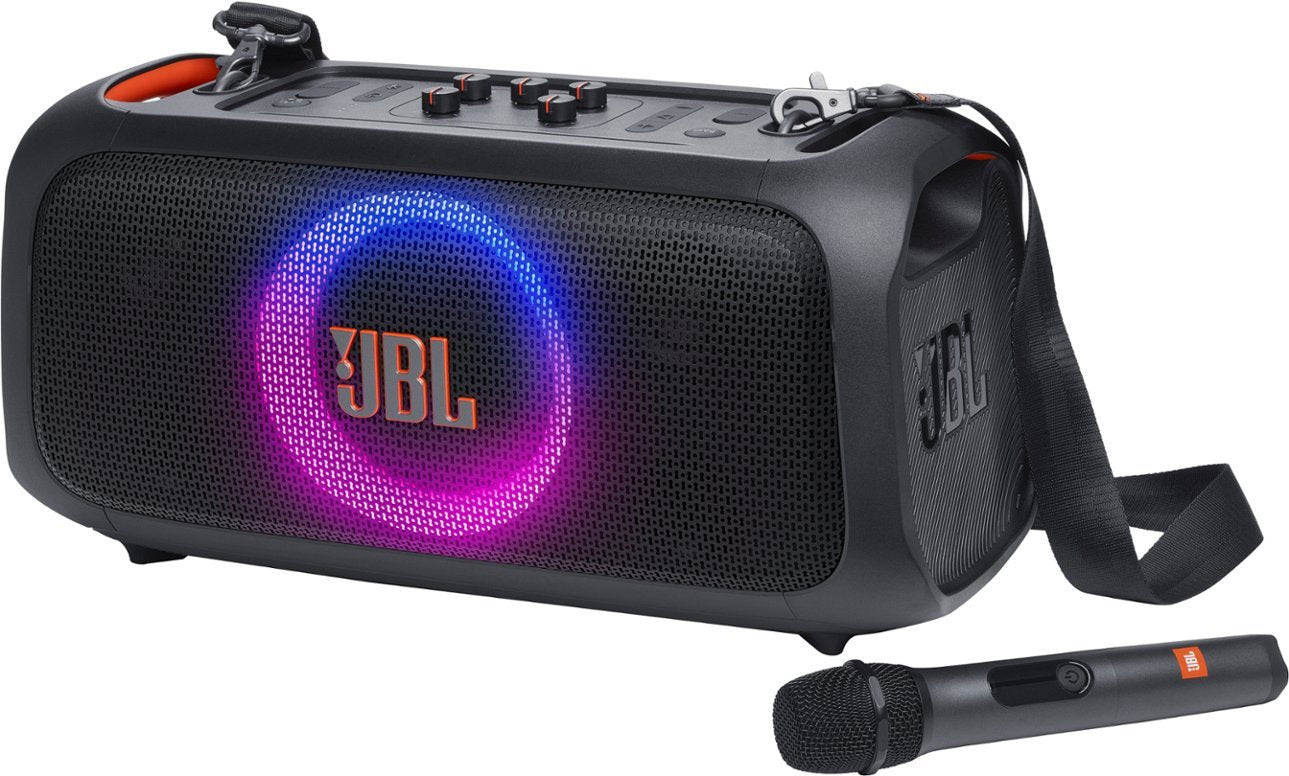 JBL - PartyBox On-The-Go Essential Portable Wireless Party Speaker with Wireless Microphone - Black (Brand New)