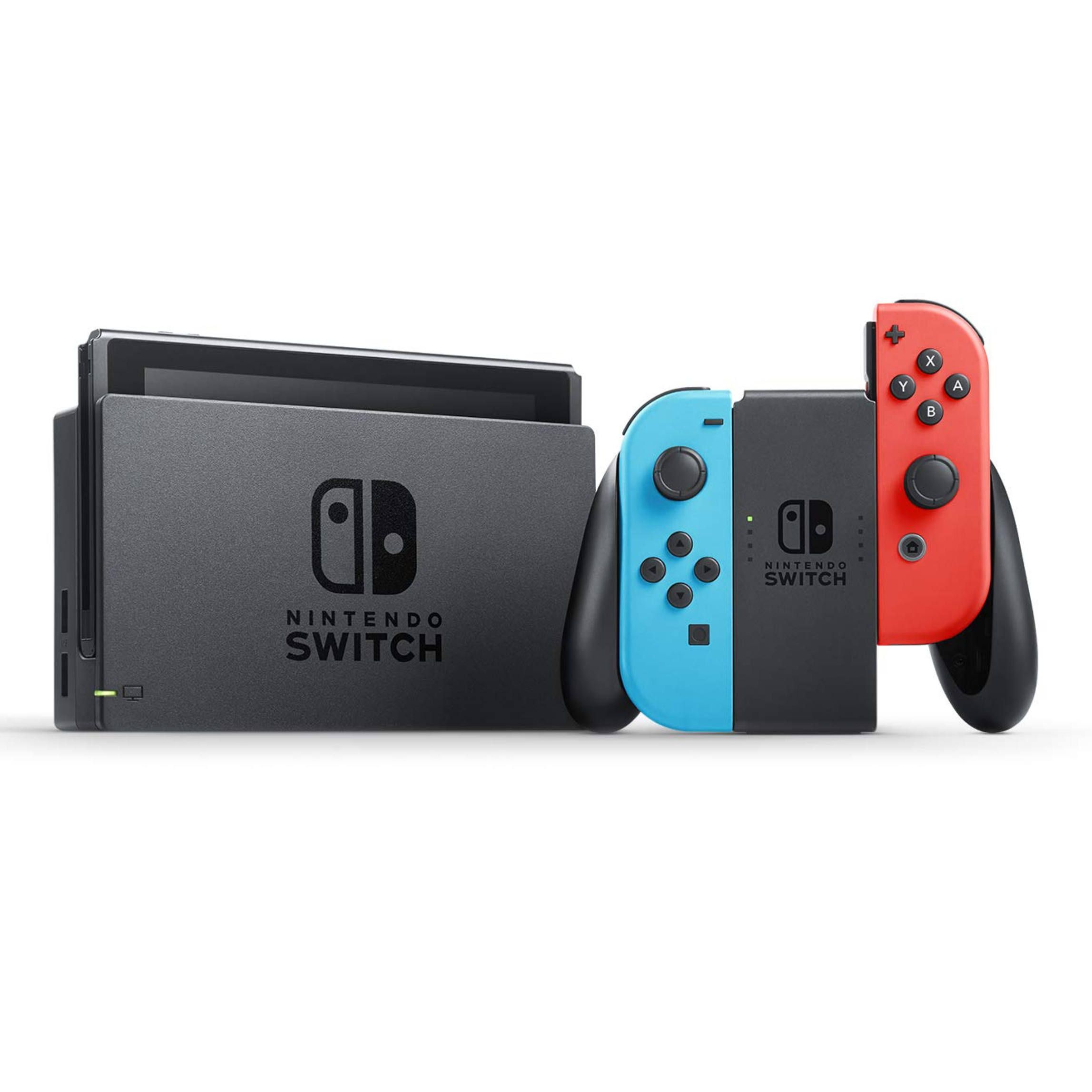 Nintendo Switch - V2 with Neon Blue and Neon Red Joy-Con HAC-001(-01) US Version (Full Set) (Pre-owned)