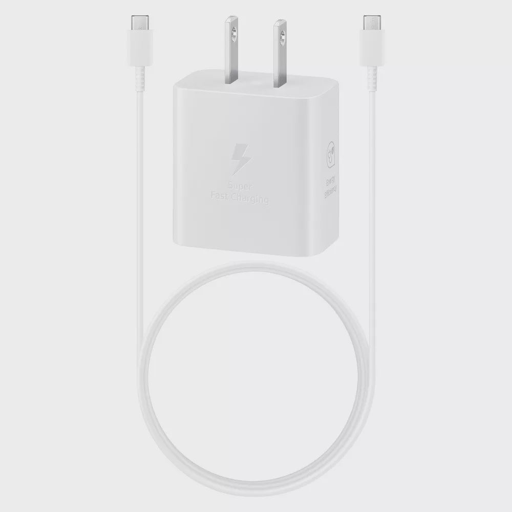 Samsung 25W Super Fast USB-C Wall Charger with USB-C Cable - White (EP-T2510)